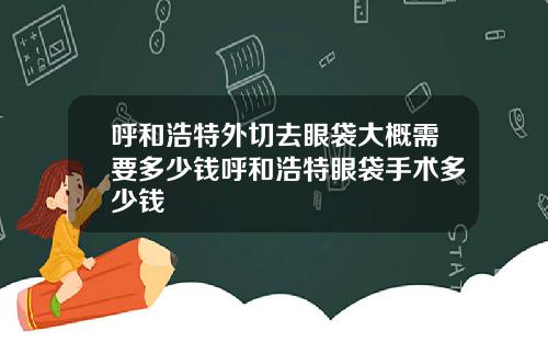 呼和浩特外切去眼袋大概需要多少钱呼和浩特眼袋手术多少钱