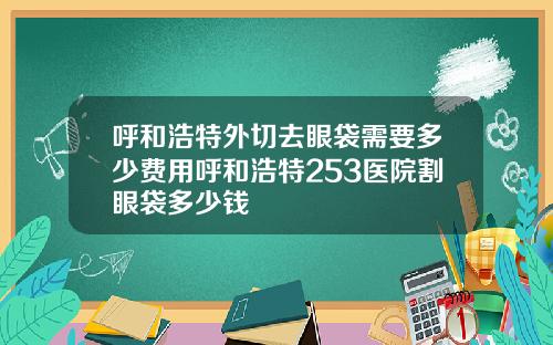 呼和浩特外切去眼袋需要多少费用呼和浩特253医院割眼袋多少钱