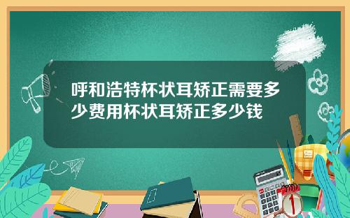 呼和浩特杯状耳矫正需要多少费用杯状耳矫正多少钱