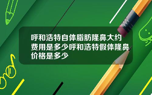 呼和浩特自体脂肪隆鼻大约费用是多少呼和浩特假体隆鼻价格是多少