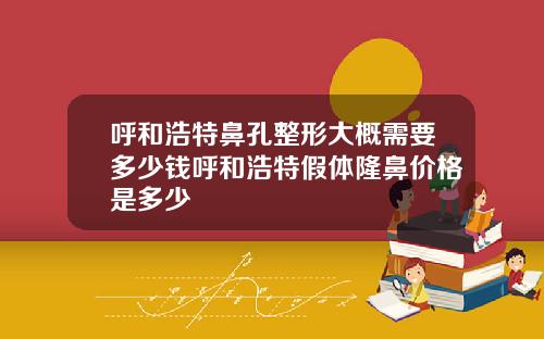 呼和浩特鼻孔整形大概需要多少钱呼和浩特假体隆鼻价格是多少