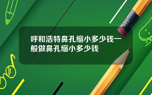 呼和浩特鼻孔缩小多少钱一般做鼻孔缩小多少钱