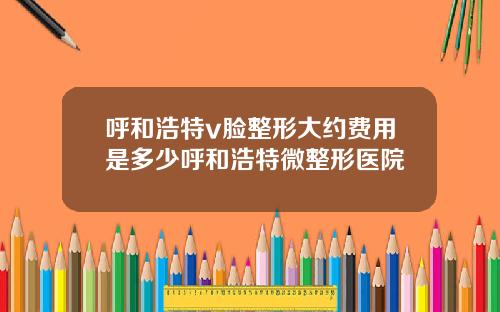 呼和浩特v脸整形大约费用是多少呼和浩特微整形医院