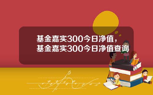 基金嘉实300今日净值，基金嘉实300今日净值查询