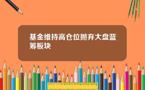 基金维持高仓位抛弃大盘蓝筹板块