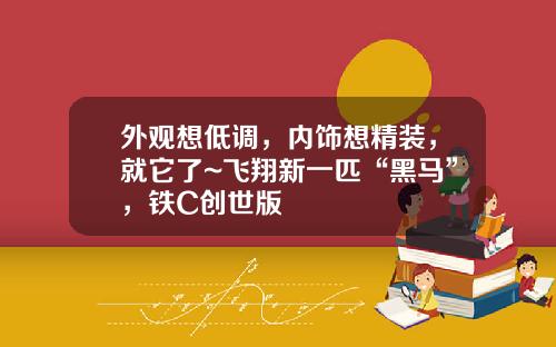 外观想低调，内饰想精装，就它了~飞翔新一匹“黑马”，铁C创世版