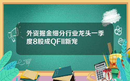 外资掘金细分行业龙头一季度8股成QFII新宠