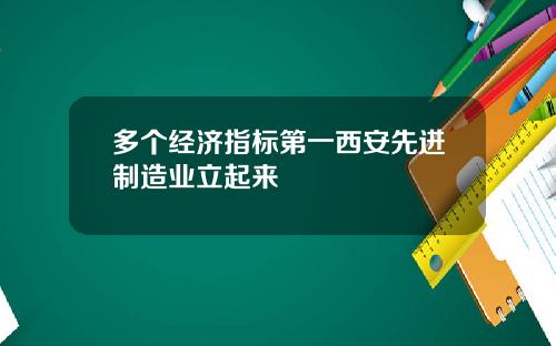 多个经济指标第一西安先进制造业立起来