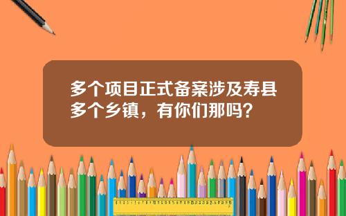 多个项目正式备案涉及寿县多个乡镇，有你们那吗？