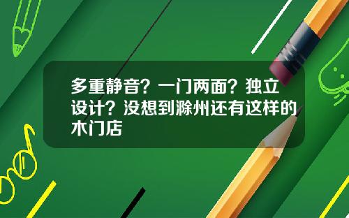 多重静音？一门两面？独立设计？没想到滁州还有这样的木门店