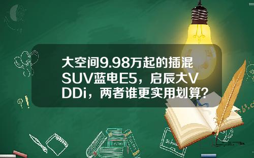 大空间9.98万起的插混SUV蓝电E5，启辰大V DDi，两者谁更实用划算？