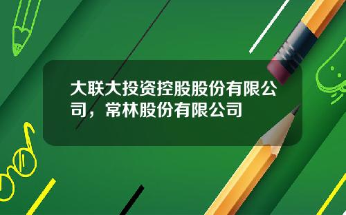 大联大投资控股股份有限公司，常林股份有限公司