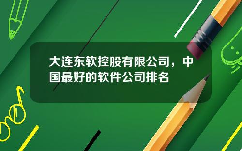 大连东软控股有限公司，中国最好的软件公司排名