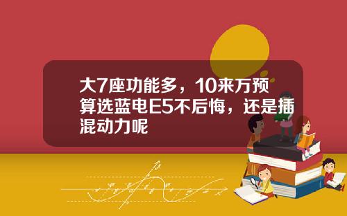 大7座功能多，10来万预算选蓝电E5不后悔，还是插混动力呢