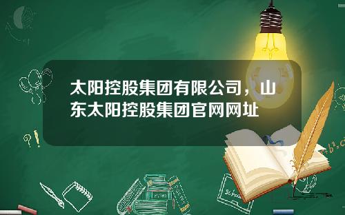 太阳控股集团有限公司，山东太阳控股集团官网网址