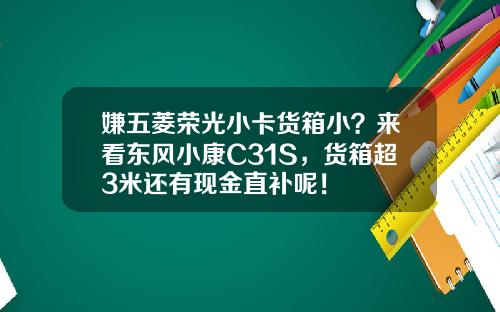嫌五菱荣光小卡货箱小？来看东风小康C31S，货箱超3米还有现金直补呢！