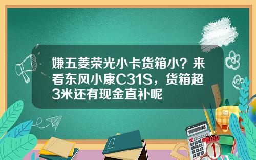 嫌五菱荣光小卡货箱小？来看东风小康C31S，货箱超3米还有现金直补呢