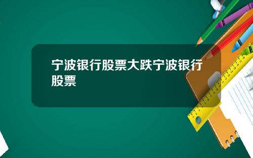 宁波银行股票大跌宁波银行股票