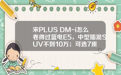 宋PLUS DM-i怎么卷得过蓝电E5，中型插混SUV不到10万；可选7座