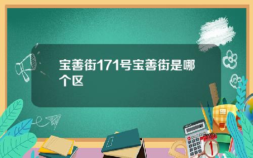 宝善街171号宝善街是哪个区