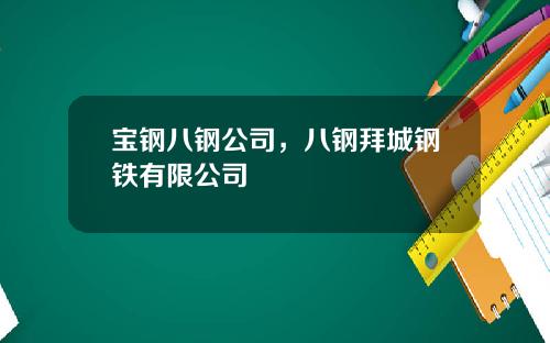 宝钢八钢公司，八钢拜城钢铁有限公司