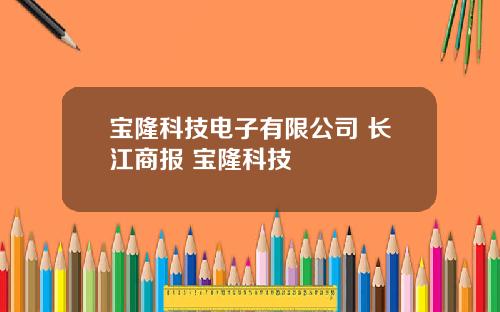 宝隆科技电子有限公司 长江商报 宝隆科技