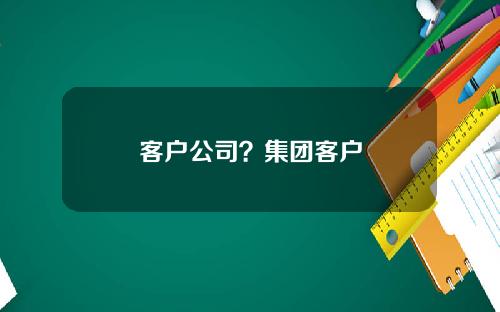 客户公司？集团客户