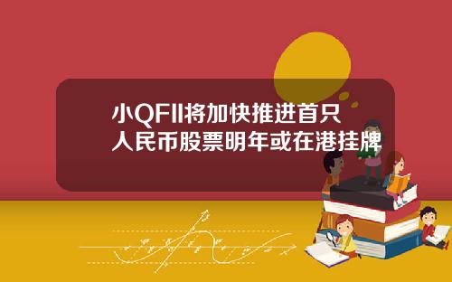 小QFII将加快推进首只人民币股票明年或在港挂牌