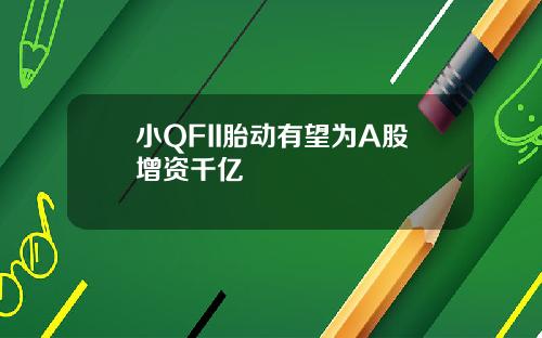 小QFII胎动有望为A股增资千亿