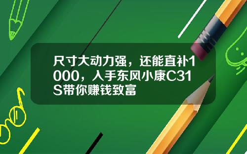 尺寸大动力强，还能直补1000，入手东风小康C31S带你赚钱致富