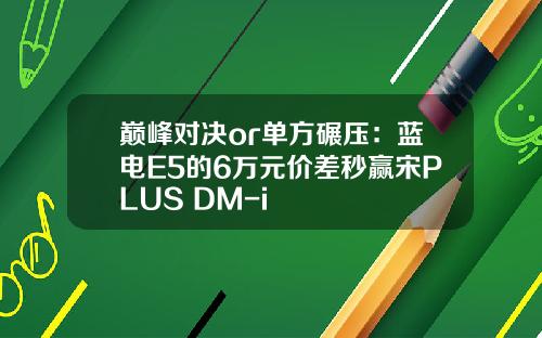 巅峰对决or单方碾压：蓝电E5的6万元价差秒赢宋PLUS DM-i