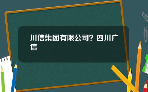 川信集团有限公司？四川广信