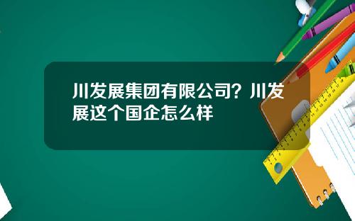 川发展集团有限公司？川发展这个国企怎么样