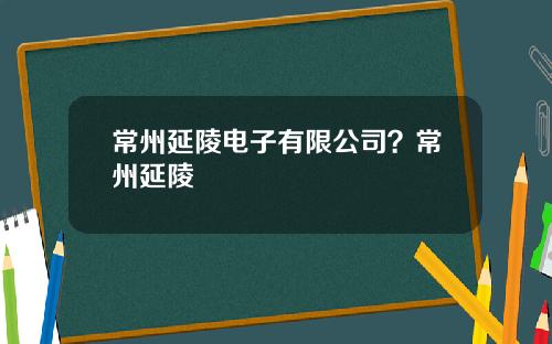 常州延陵电子有限公司？常州延陵