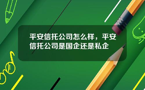 平安信托公司怎么样，平安信托公司是国企还是私企