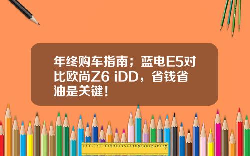 年终购车指南；蓝电E5对比欧尚Z6 iDD，省钱省油是关键！