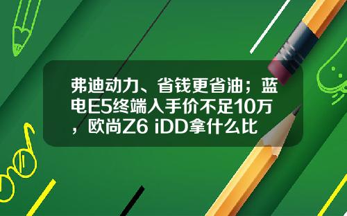 弗迪动力、省钱更省油；蓝电E5终端入手价不足10万，欧尚Z6 iDD拿什么比