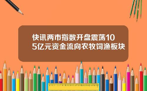 快讯两市指数开盘震荡105亿元资金流向农牧饲渔板块