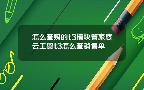 怎么查购的t3模块管家婆云工贸t3怎么查销售单
