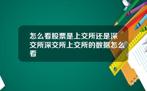 怎么看股票是上交所还是深交所深交所上交所的数据怎么看