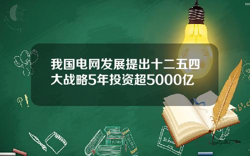 我国电网发展提出十二五四大战略5年投资超5000亿