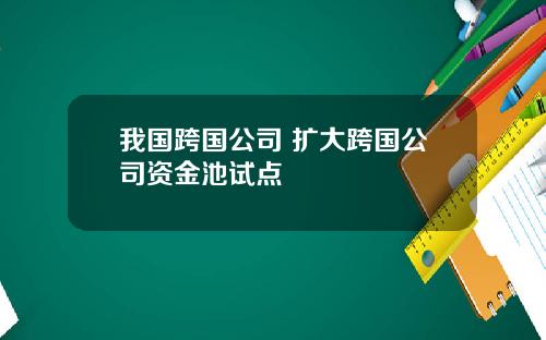 我国跨国公司 扩大跨国公司资金池试点