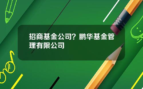 招商基金公司？鹏华基金管理有限公司