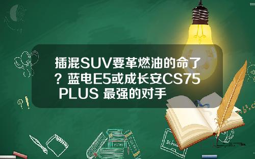 插混SUV要革燃油的命了？蓝电E5或成长安CS75 PLUS 最强的对手
