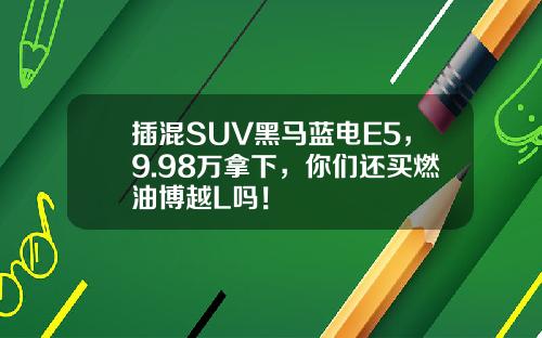 插混SUV黑马蓝电E5，9.98万拿下，你们还买燃油博越L吗！