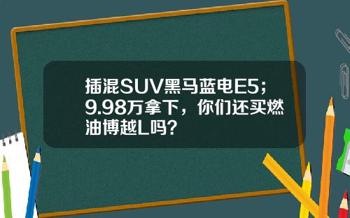 插混SUV黑马蓝电E5；9.98万拿下，你们还买燃油博越L吗？