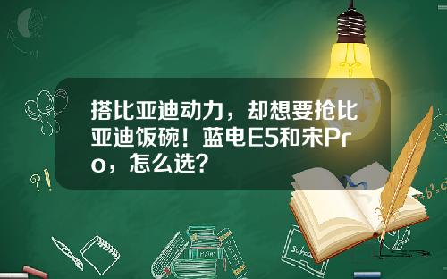 搭比亚迪动力，却想要抢比亚迪饭碗！蓝电E5和宋Pro，怎么选？