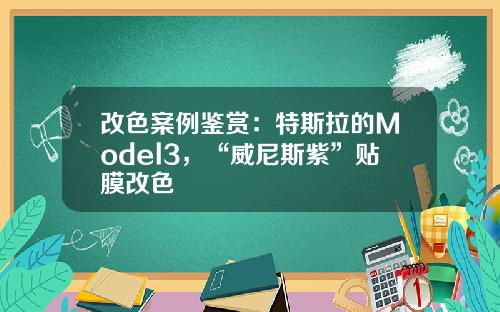 改色案例鉴赏：特斯拉的Model3，“威尼斯紫”贴膜改色