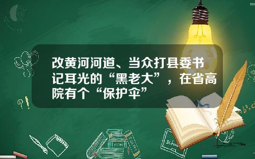 改黄河河道、当众打县委书记耳光的“黑老大”，在省高院有个“保护伞”