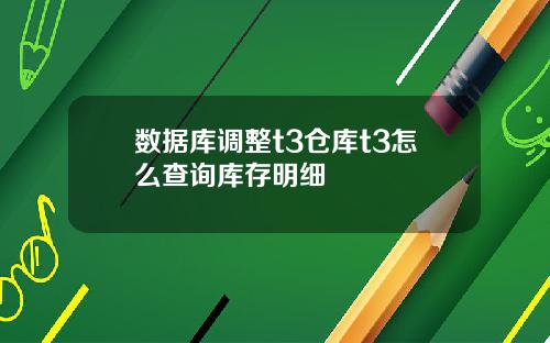 数据库调整t3仓库t3怎么查询库存明细